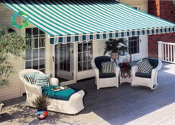 Double Sided Printed Vinyl Awning Fabric Waterproof , stripes Sun Shade Tarpaulin 1000d